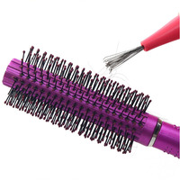 Nowy Mini szczotka do włosów grzebienie Cleaner wbudowane narzędzie plastikowe czyszczenie Remover uchwyt szczotka do włosów plączących się pielęgnacja włosów stylizacja z salonu narzędzia 3